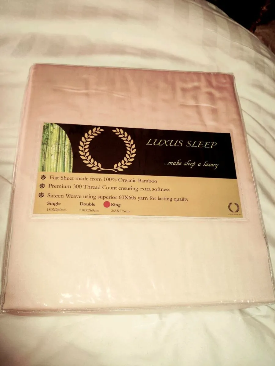 BAMBOO 100% SILKY SATIN, King Size Flat Sheet ! - Image 2
