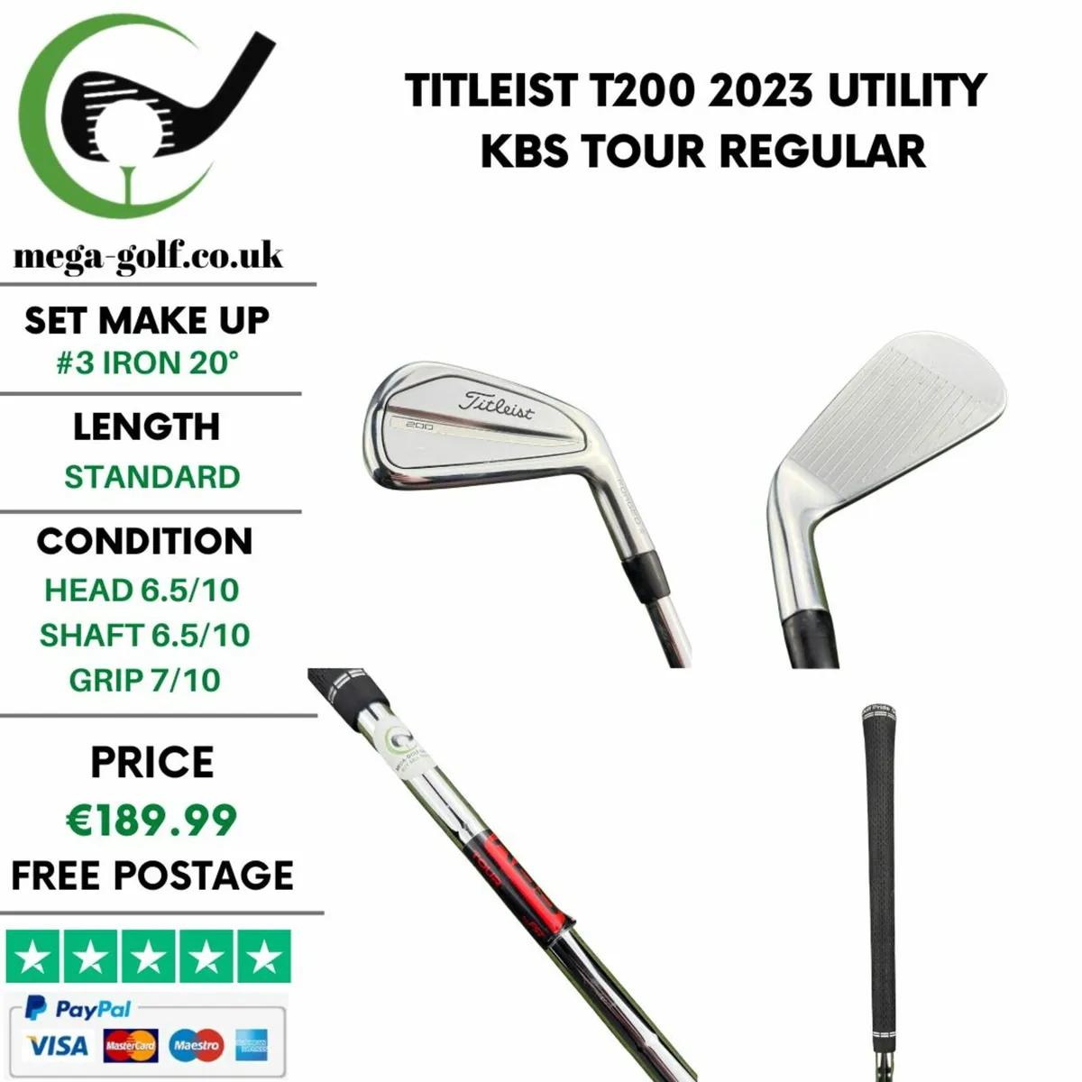 Titleist T200 2023 Utility #3 Iron 20° / Regular - Image 1