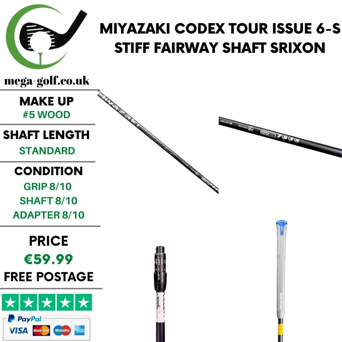 Miyazaki Codex Tour Issue 6-S Stiff Fairway Shaft - Image 1