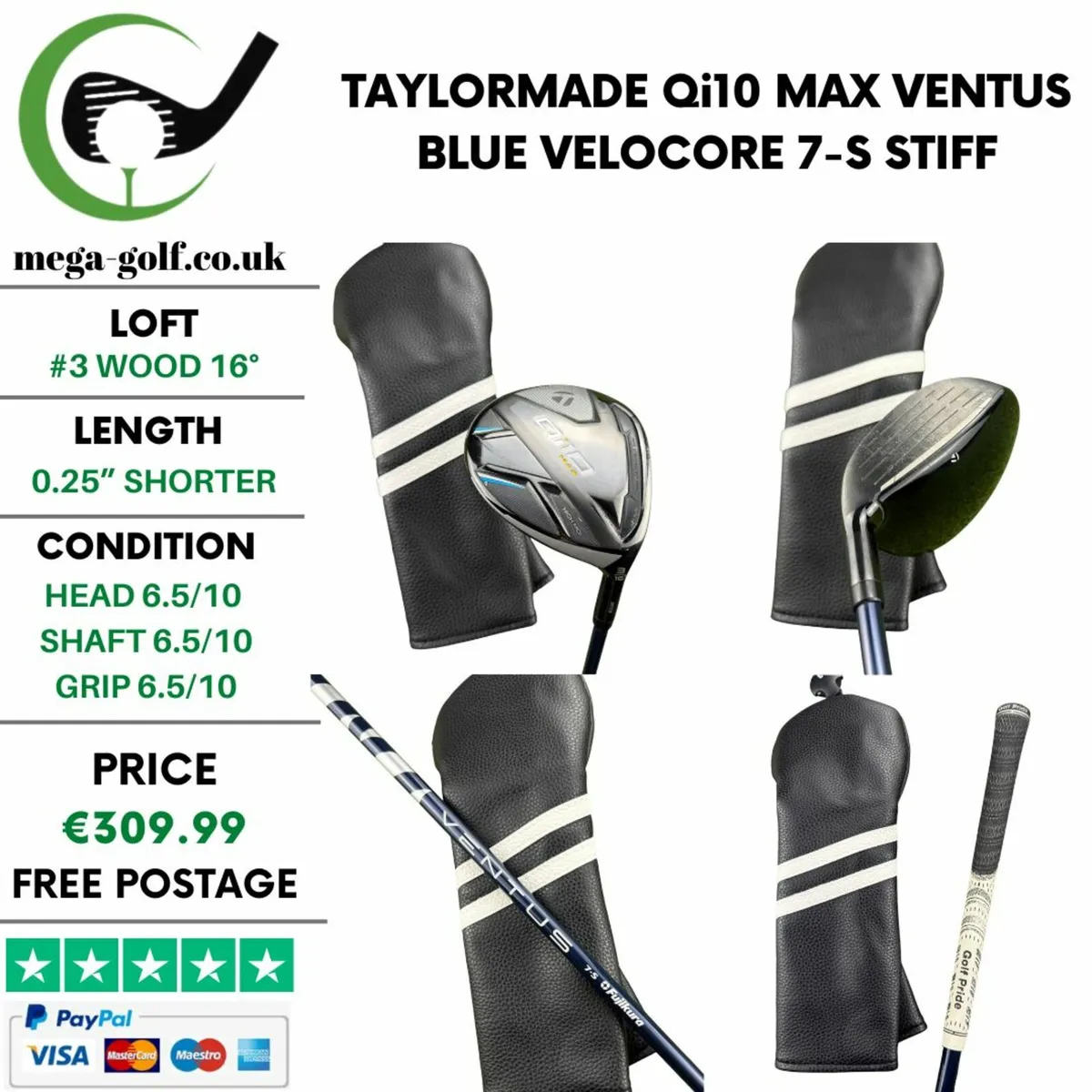 Taylormade Qi10 Max #3 Wood 16° / Stiff - Image 1