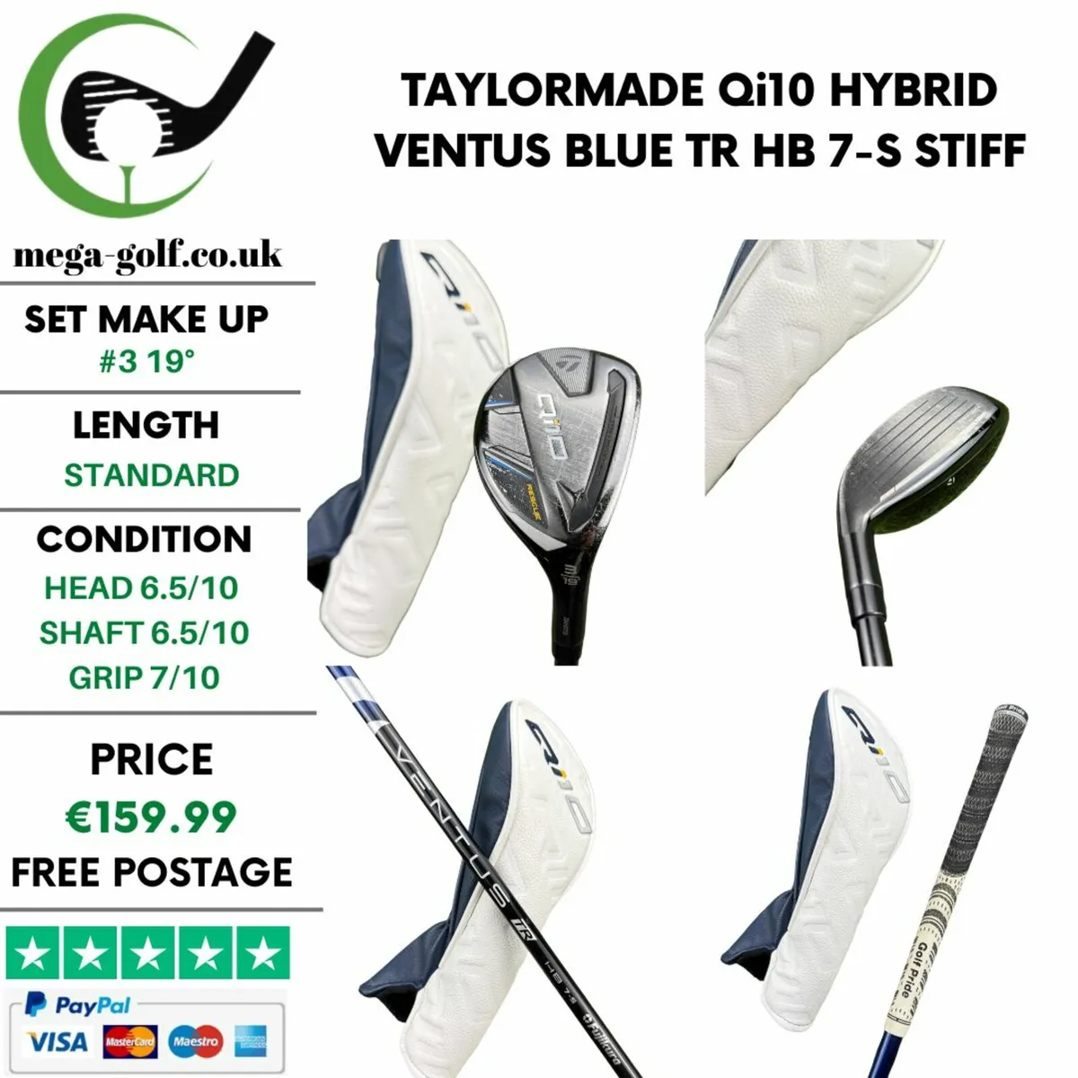 Taylormade Qi10 Hybrid / #3 19° / Stiff - Image 1