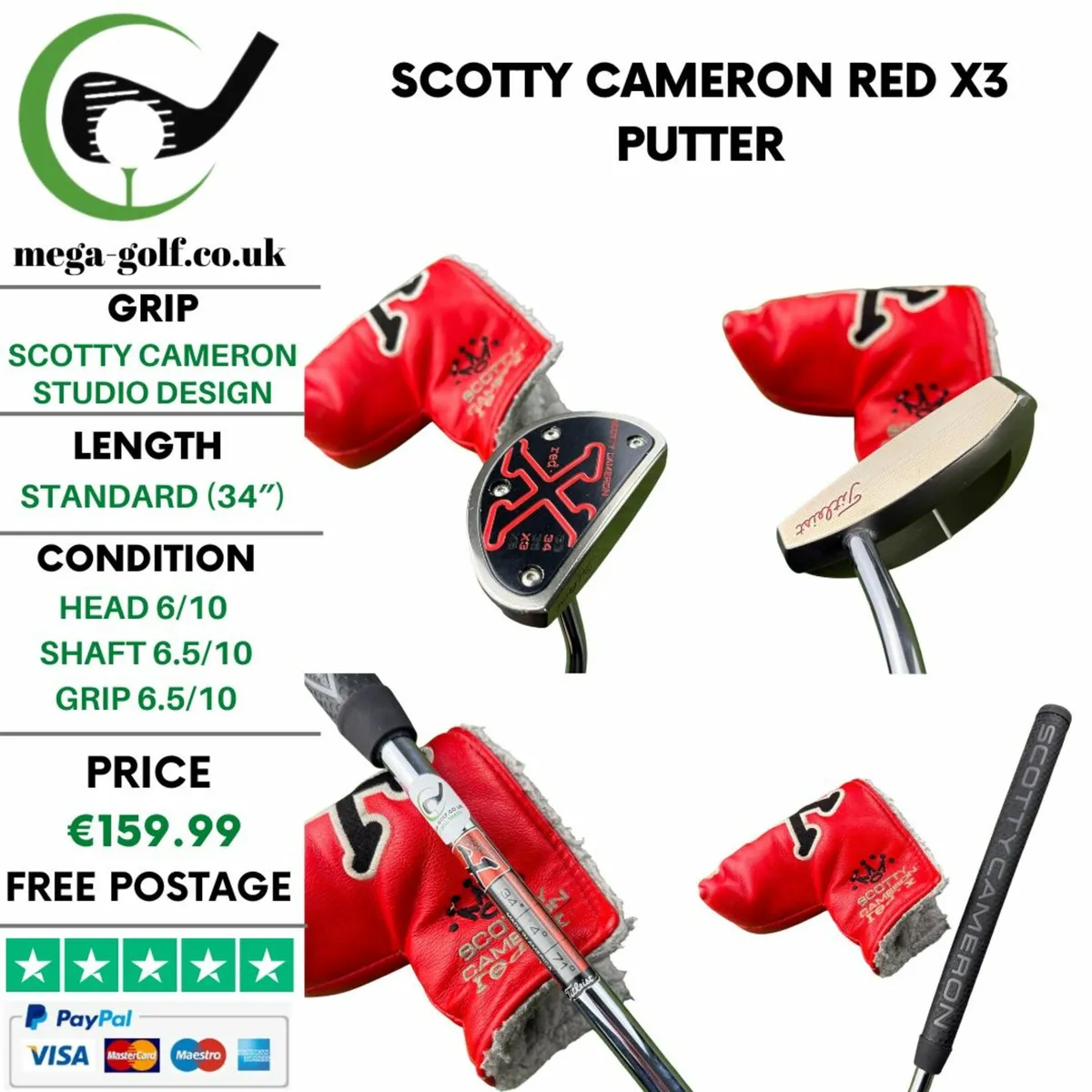 Scotty Cameron Red X3 Putter / 34″ - Image 1