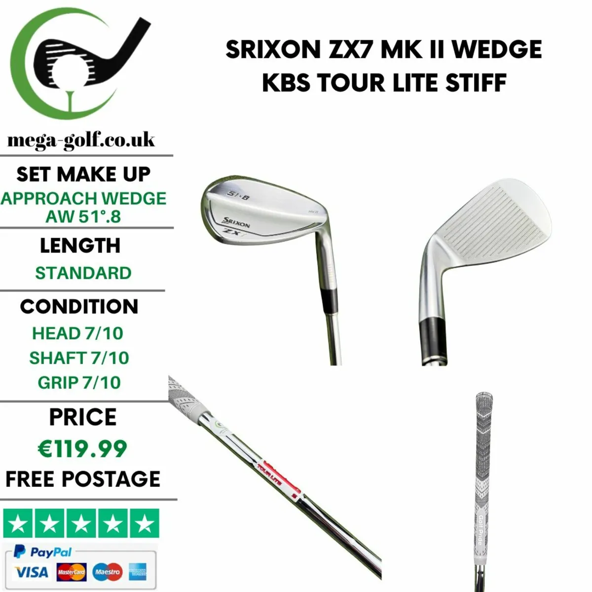 Srixon ZX7 Mk II Wedge Aw 51°.8 / Stiff - Image 1