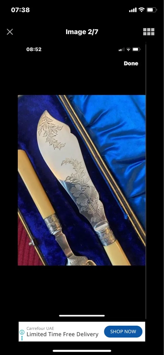 Antique Bone Handle Fish Servers - Image 2