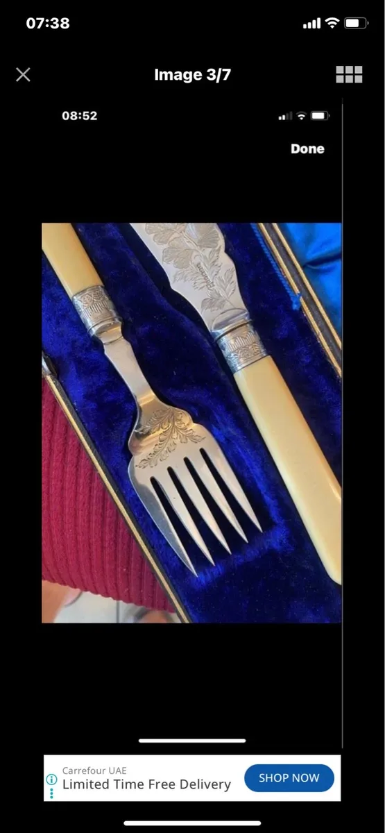 Antique Bone Handle Fish Servers - Image 3