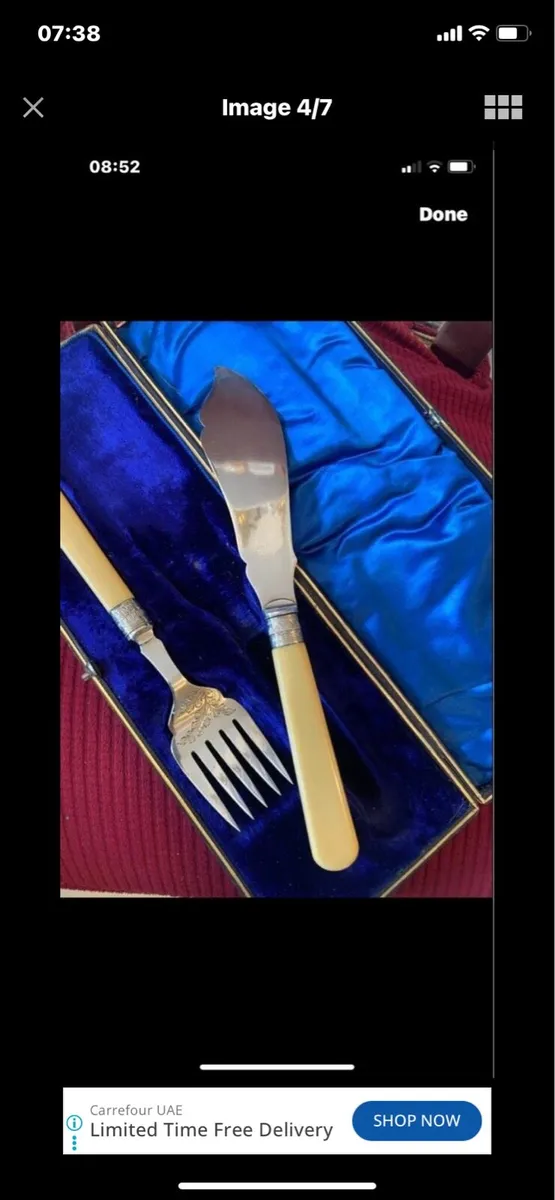 Antique Bone Handle Fish Servers - Image 4