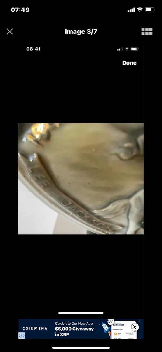 Vintage US Civil War Ceramic Decanter Lamp - Image 3