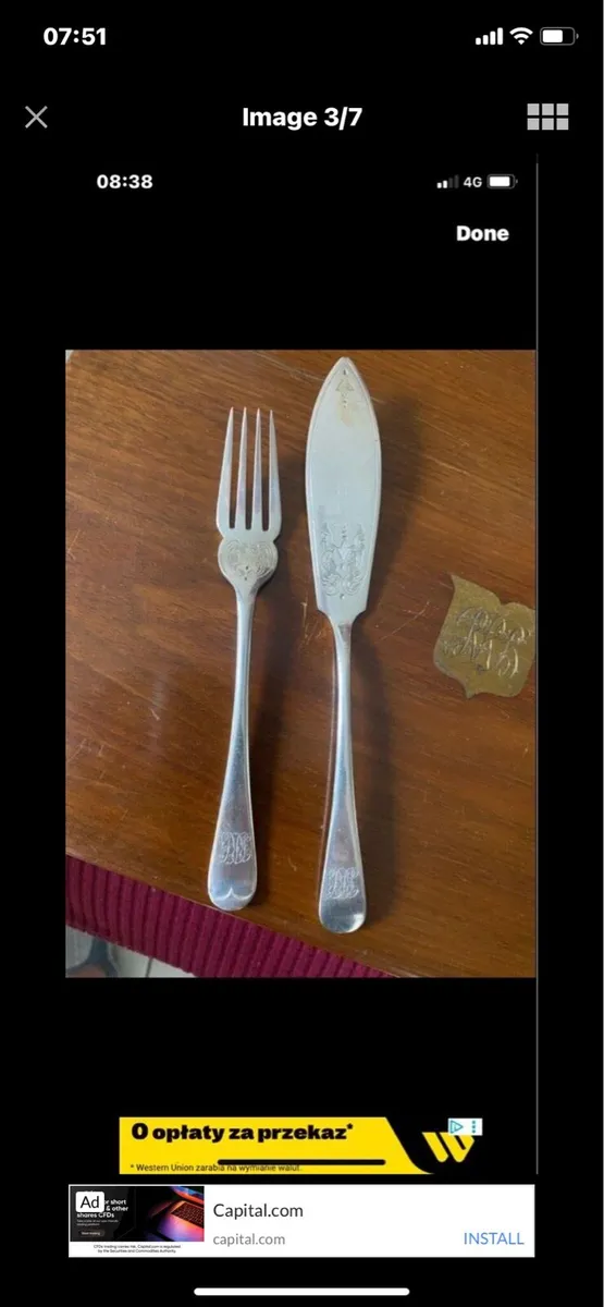 Antique 24 Piece Boxed Fish Set - Image 3