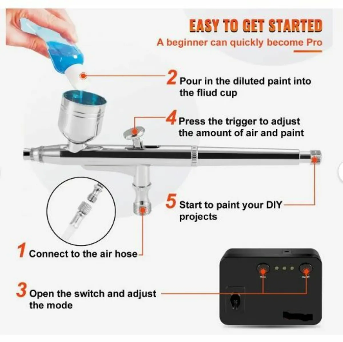 Airbrush Kit, Portable Airbrush Set - Image 4