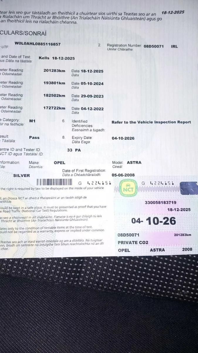 Opel astra 2008 New NCT - Image 3