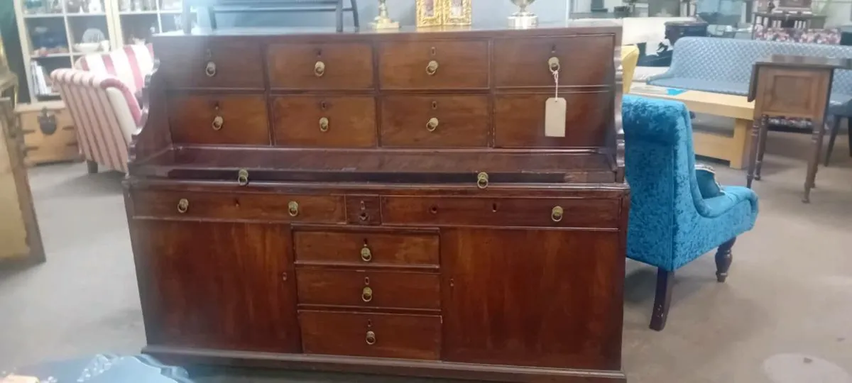 Georgian Mahogany Bank Of Drawers Office Secretair - Image 1