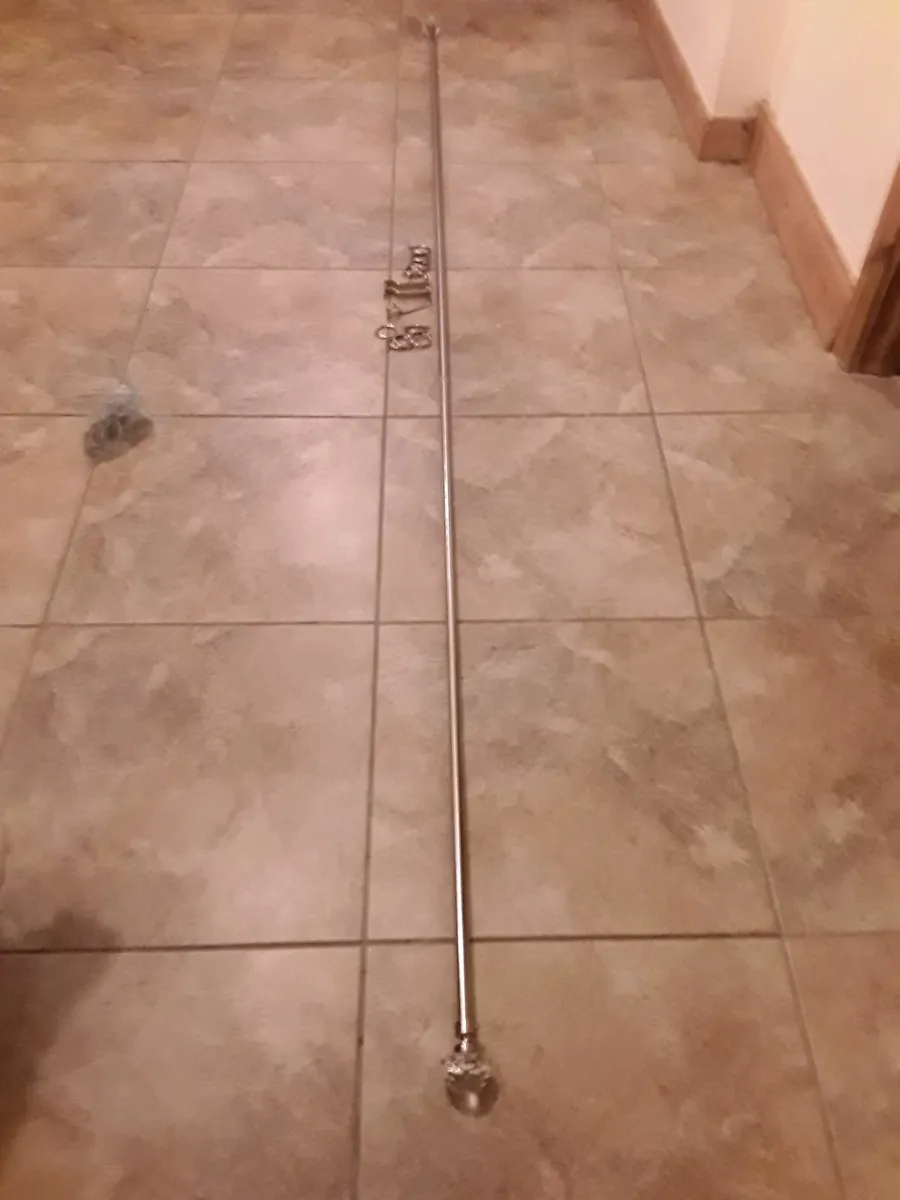 Metal curtain pole glass-shaped knobs extendable - Image 4