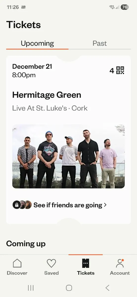 2 x Hermitage Green tickets, Cork.