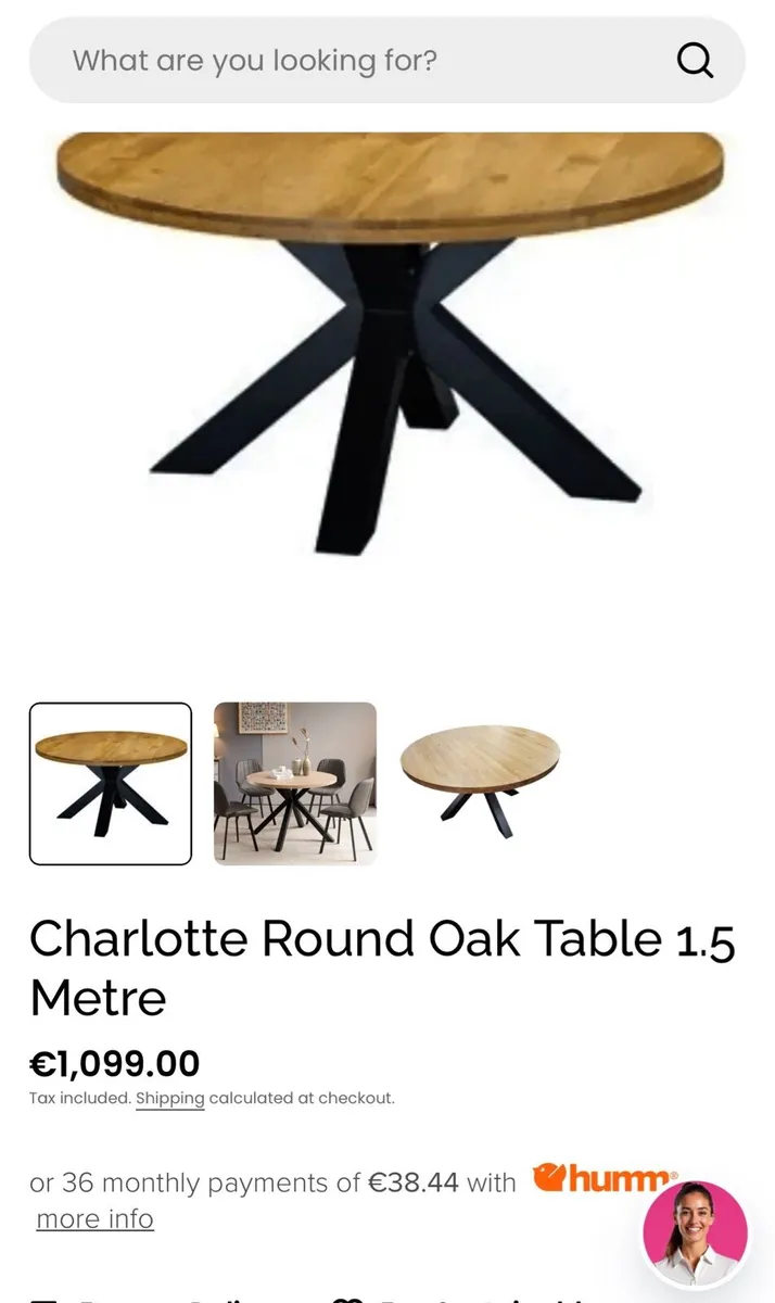 Round Oak Dining Table 150cm - Image 2