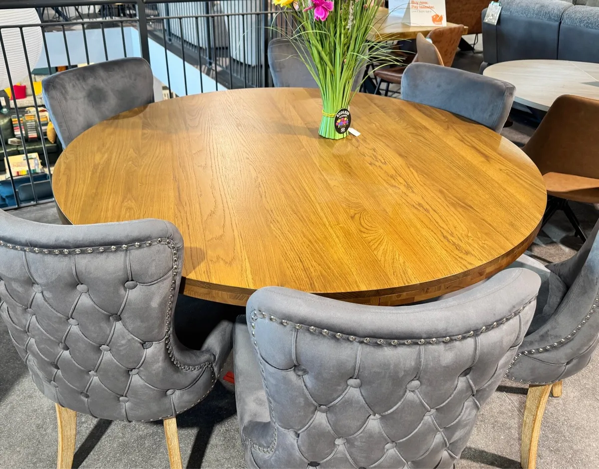 Round Oak Dining Table 150cm - Image 1