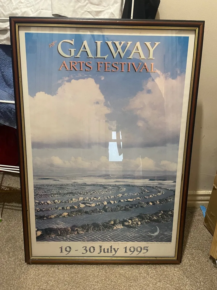 Galway arts festival framed poster vintage piece