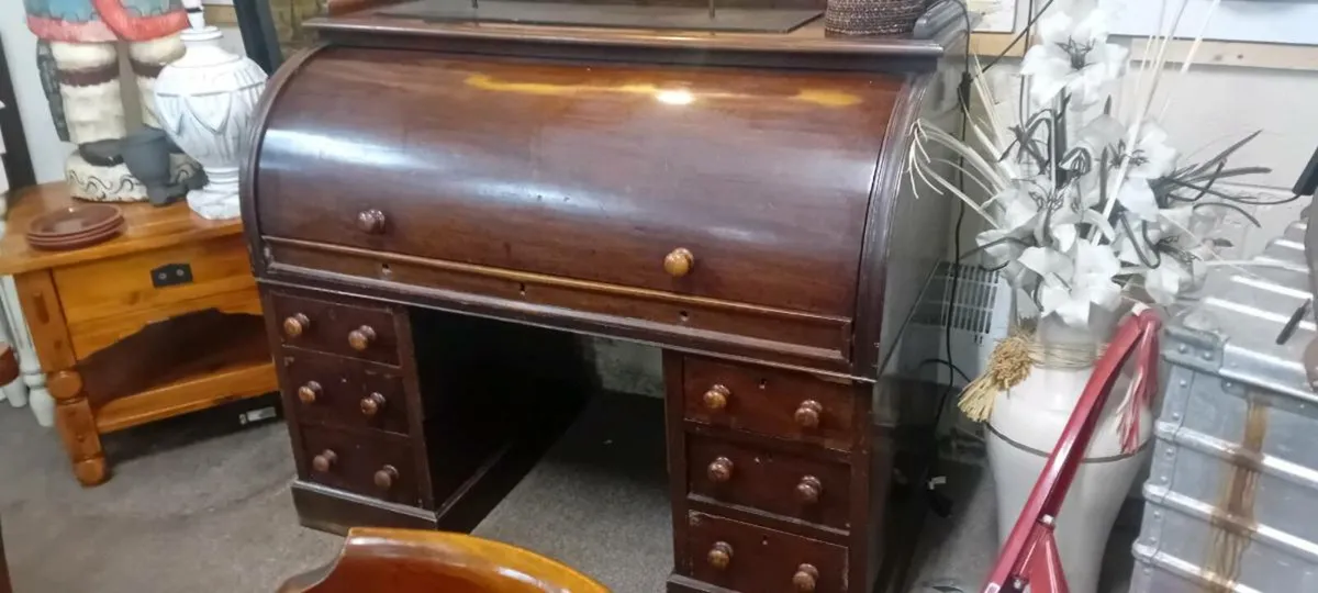 Original Victorian Era Roll Top Desk - Image 1
