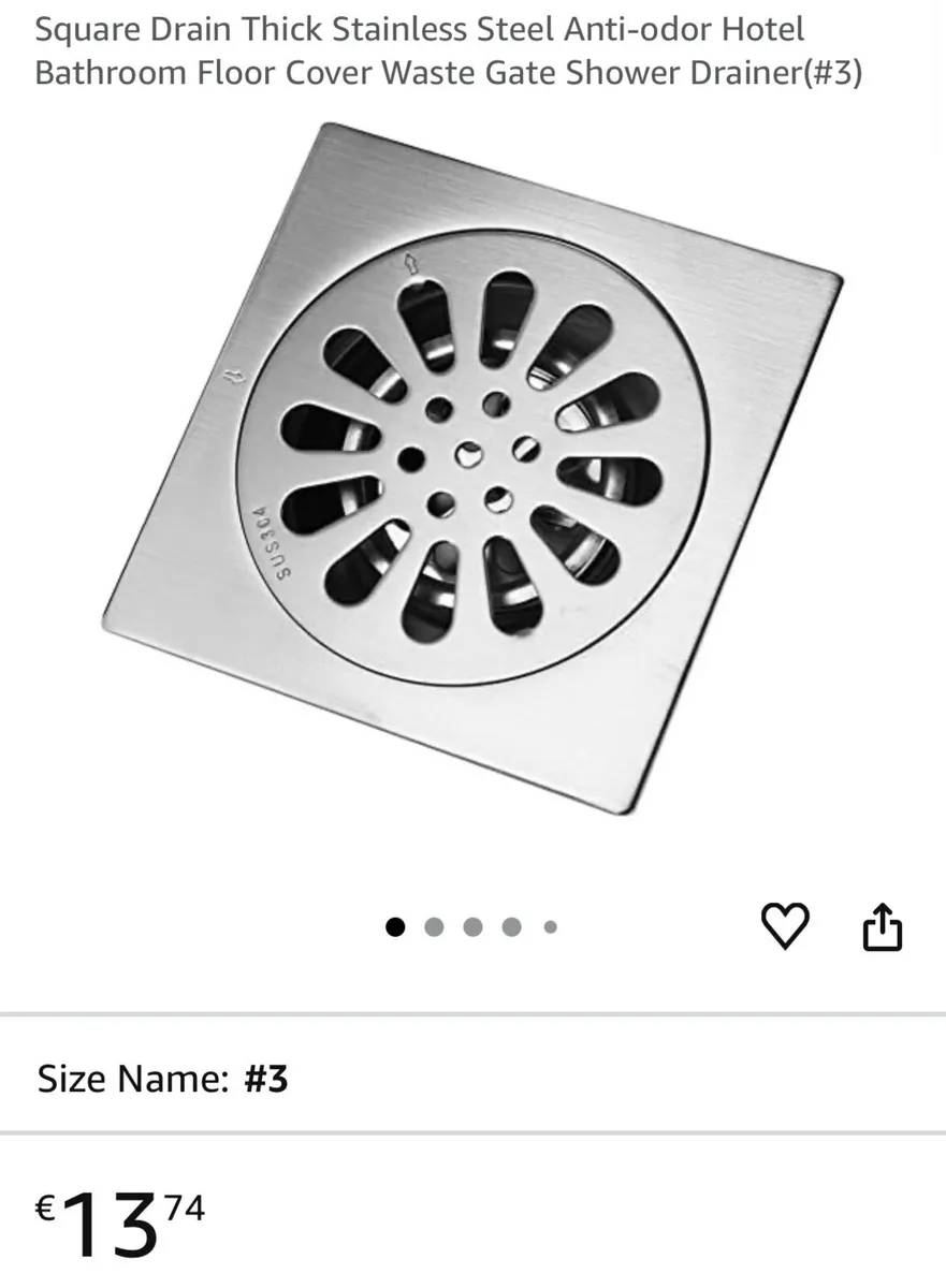 Square Drain Thick Stainless Steel Shower Drainer - Image 1