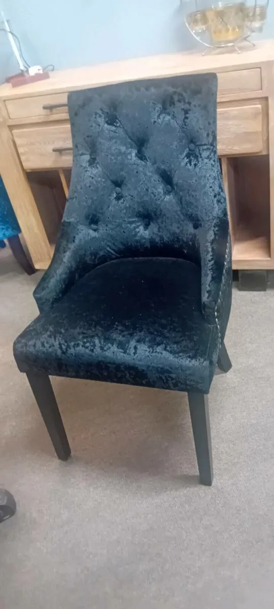 New Black Velvet Bedroom Chair