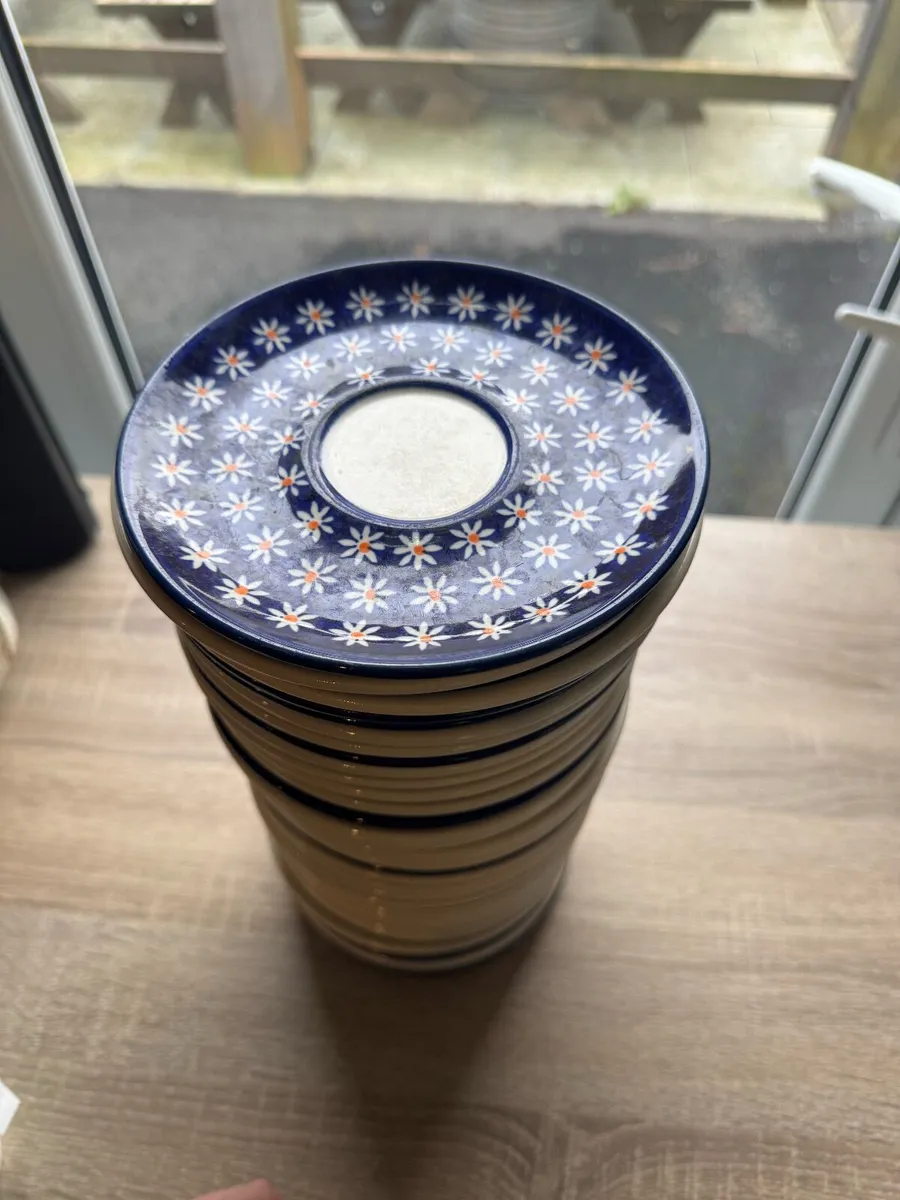 Hande made plates (saucer) Boleslawiec - Image 1