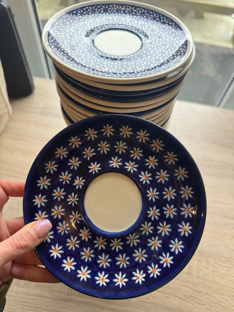 Hande made plates (saucer) Boleslawiec - Image 2