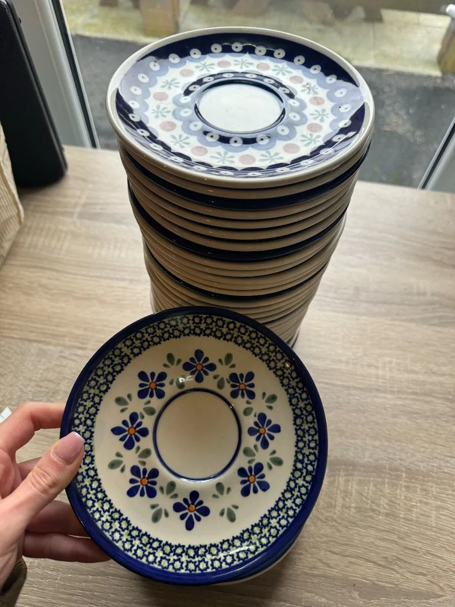 Hande made plates (saucer) Boleslawiec - Image 3