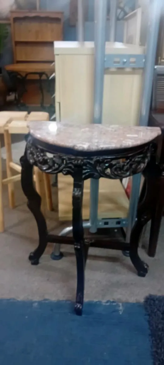 Reproduction Carved Mahogany Hall Table - Image 1