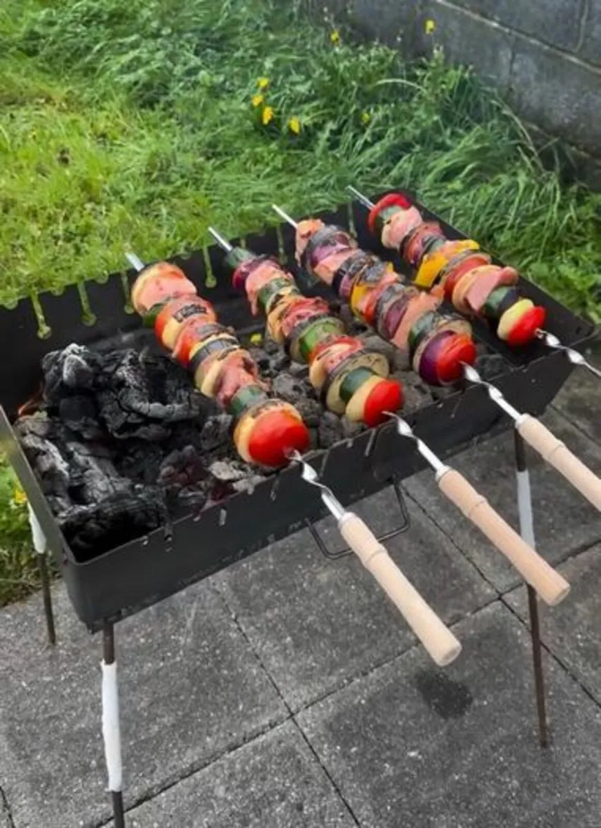 Portable BBQ Grill Mangal Set for 10 Skewers - Image 1