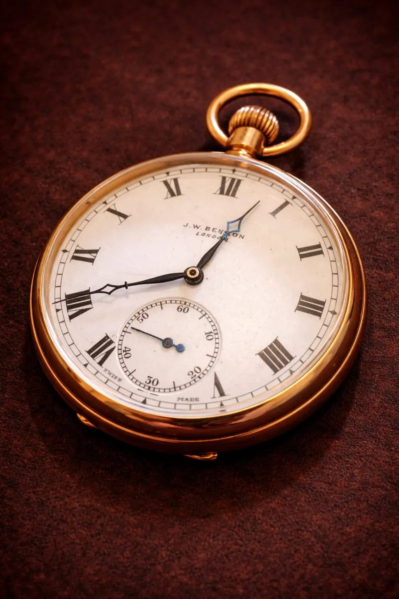 j.w.benson 9k gold pocket watch - Image 1