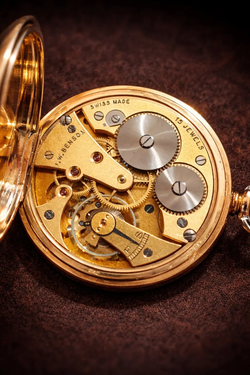 j.w.benson 9k gold pocket watch - Image 2