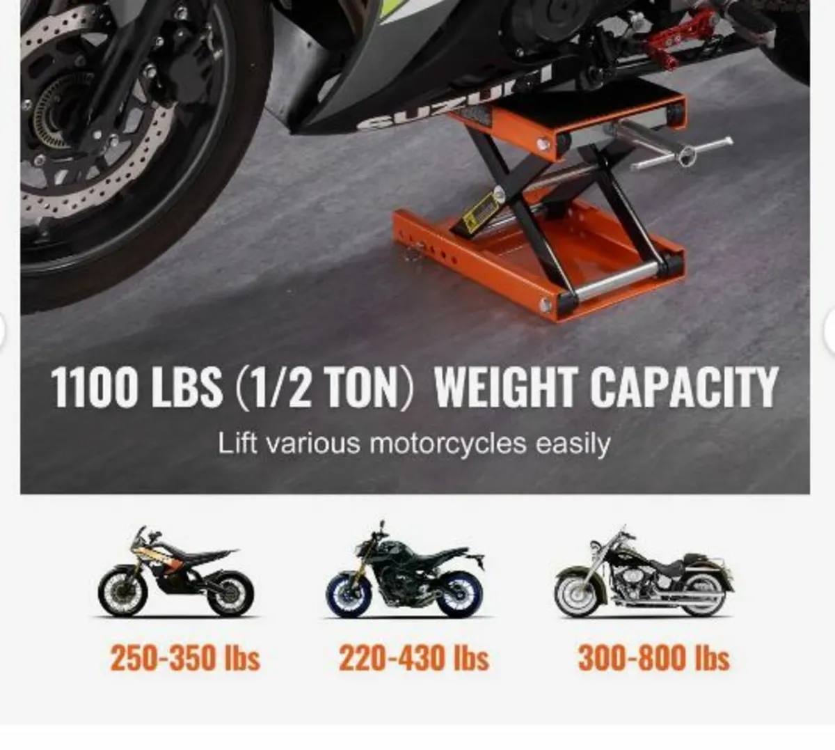 Motorcycle Scissor Jack Lift 499.5 kg - Image 2