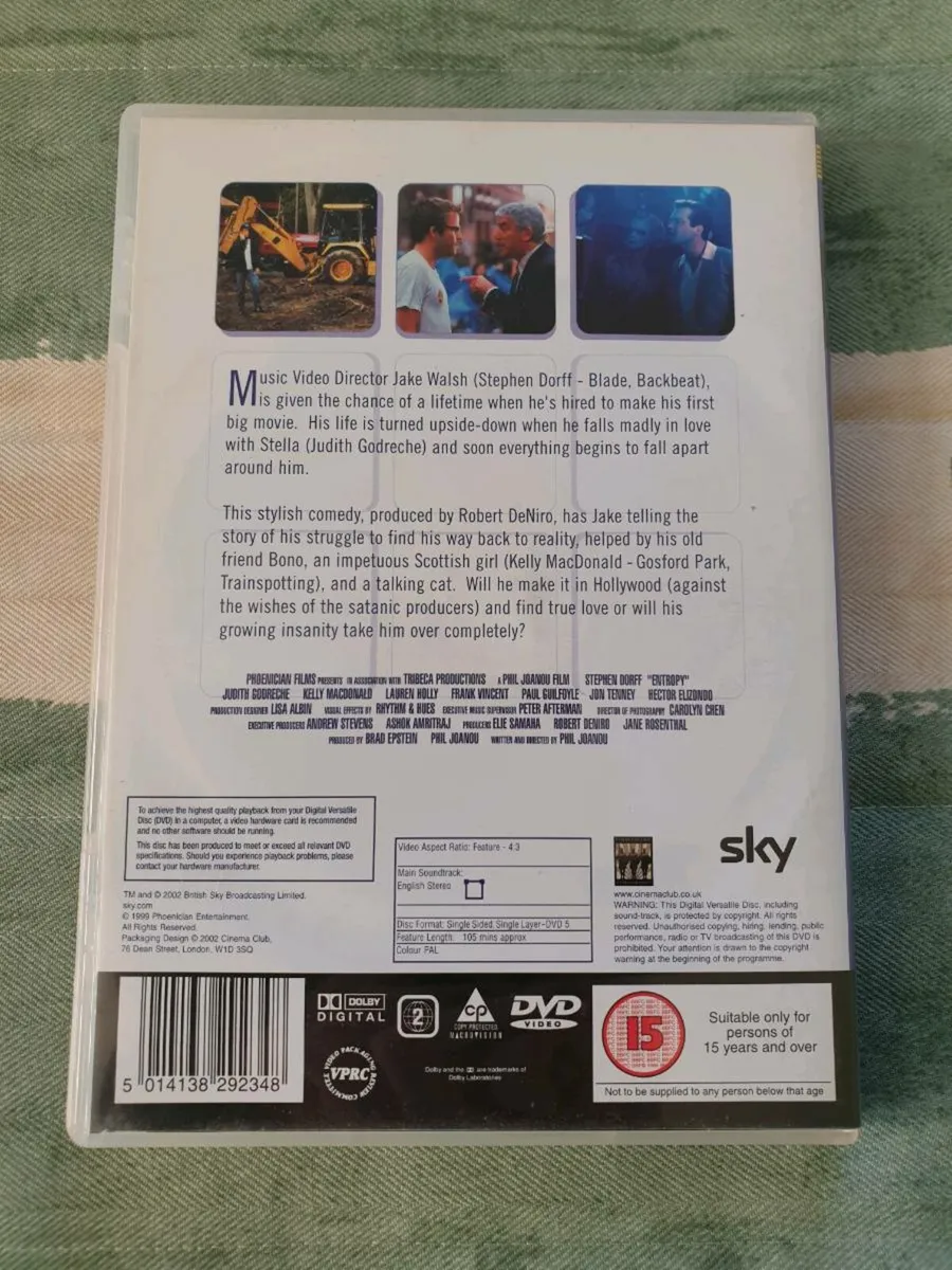 Entropy DVD 1999 Phil Joanou Stephen Dorff U2 - Image 2