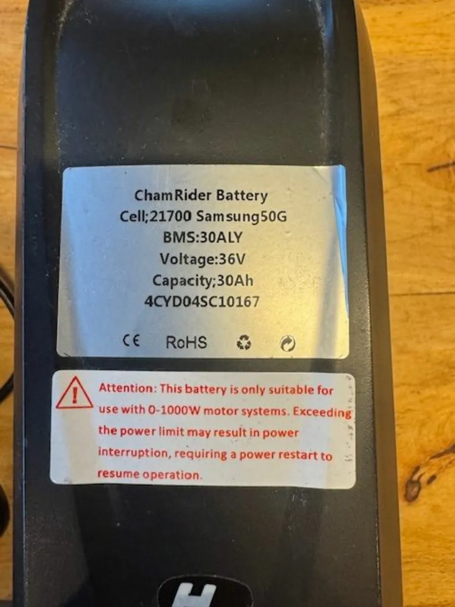 Chamrider 36V Bike Battery-Unused - Image 2