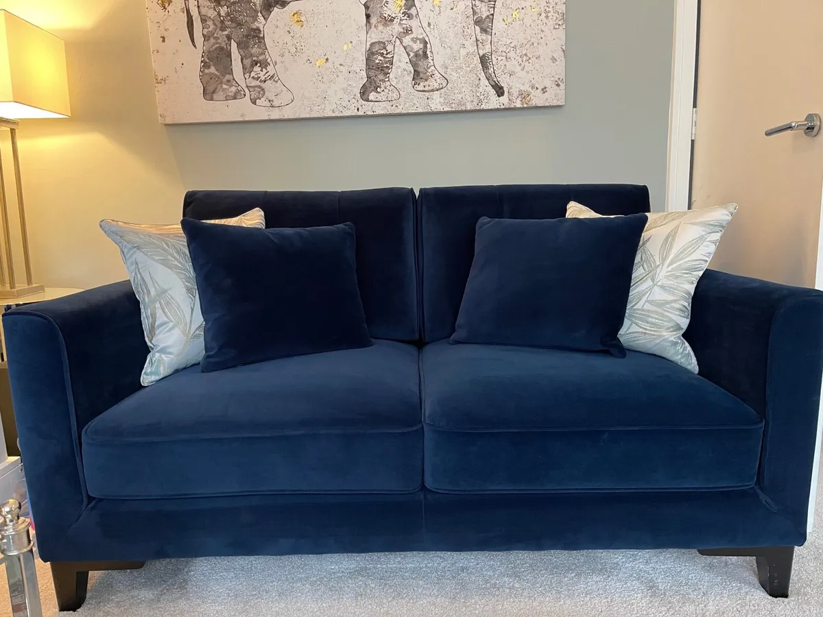 Navy 2 seater Sofa Ez Living Interiors - Image 4