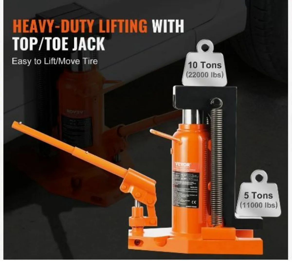 Hydraulic Toe Jack, 5 Ton - Image 2