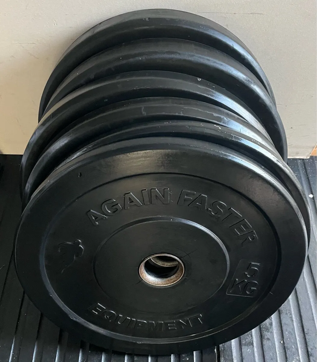 70kg rubber branded Olympic bumper weight plates - Image 1