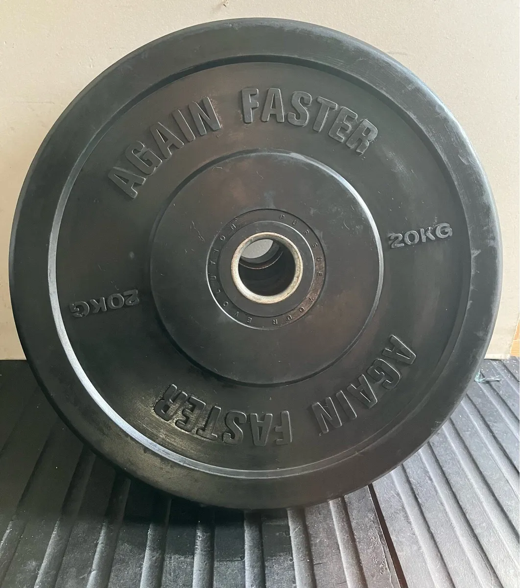 70kg rubber branded Olympic bumper weight plates - Image 3