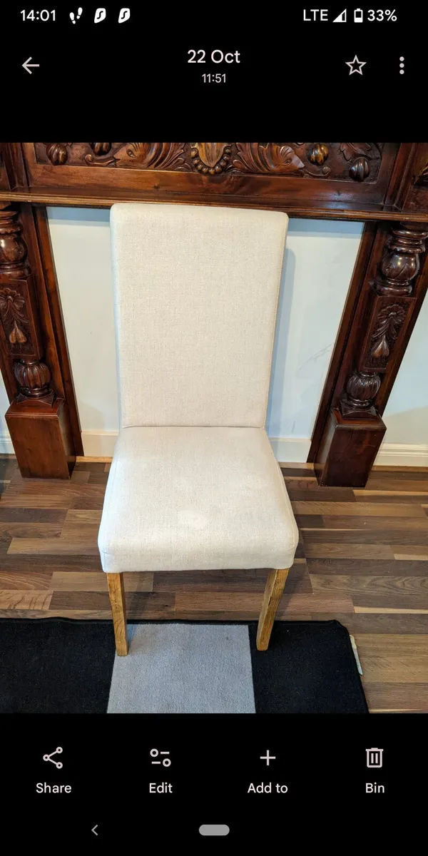 Cream dining chairs - Image 1