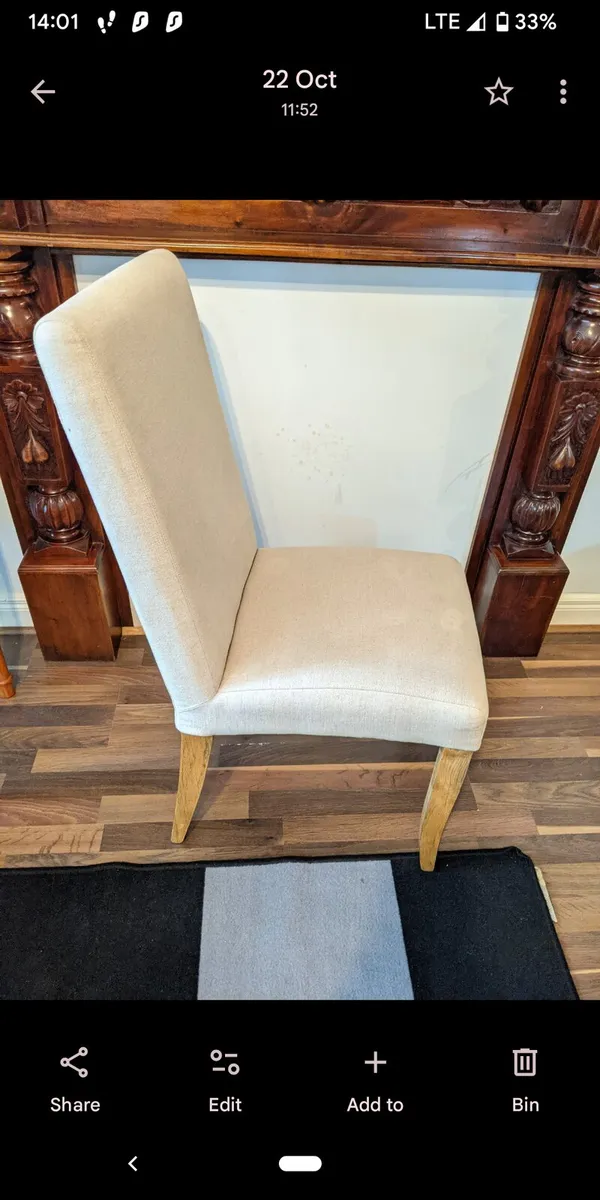Cream dining chairs - Image 2