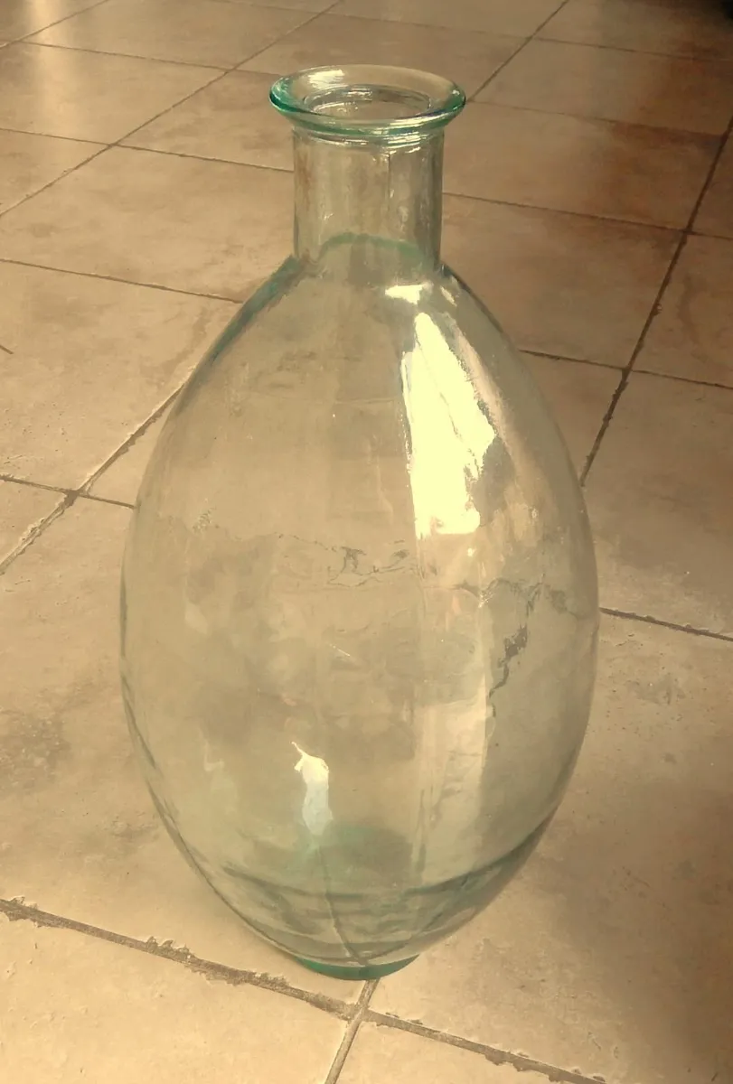 Large Hand Blown Glass Bottle - Image 1
