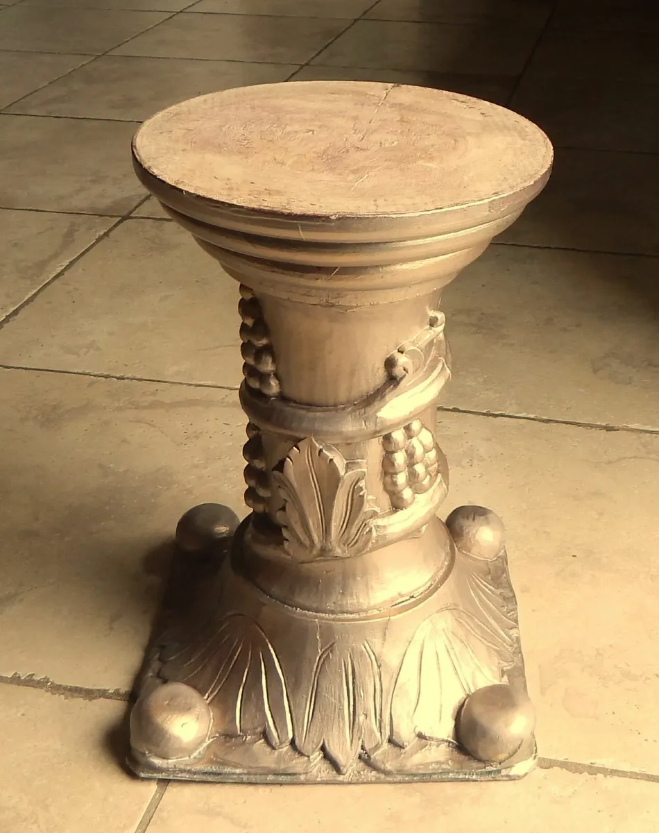 Ornate Carved Wooden Stand - Image 1
