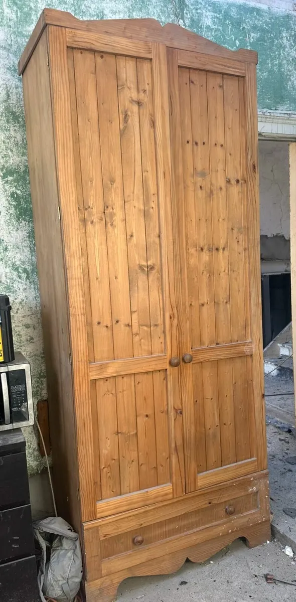 Handcrafted Solid Pine Wardrobe - Image 1