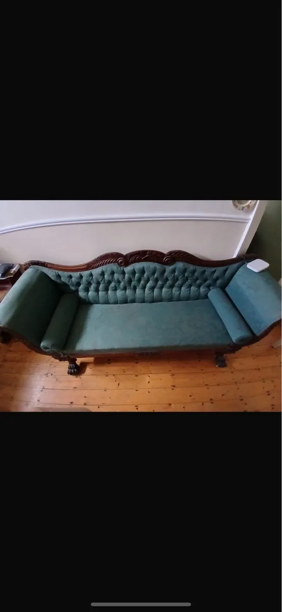 Regency Mahogany Library Settee - Image 1