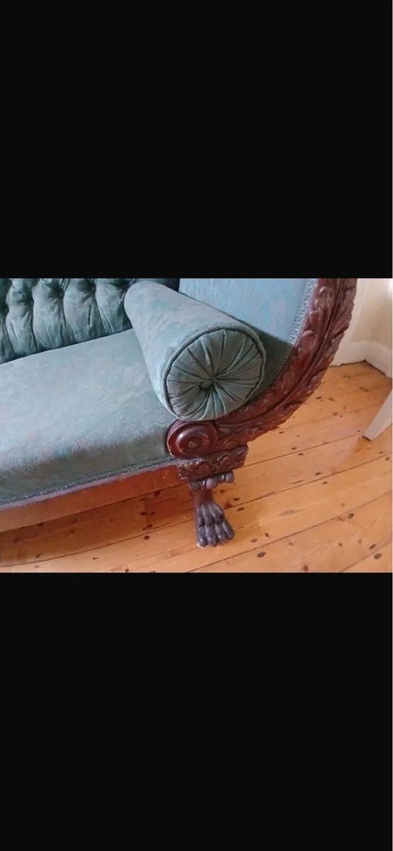 Regency Mahogany Library Settee - Image 2