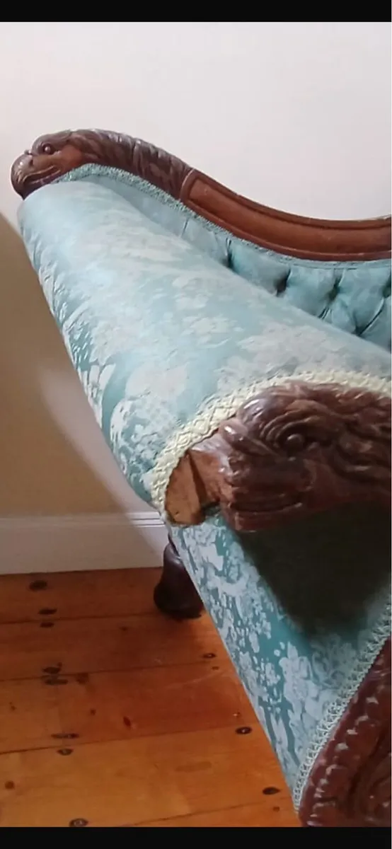 Regency Mahogany Library Settee - Image 4