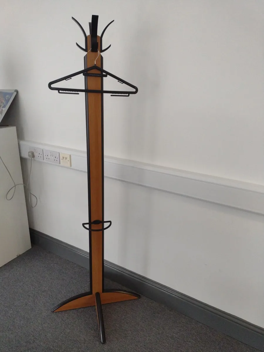 Hall or home office heavy wooden coat stand - Image 1
