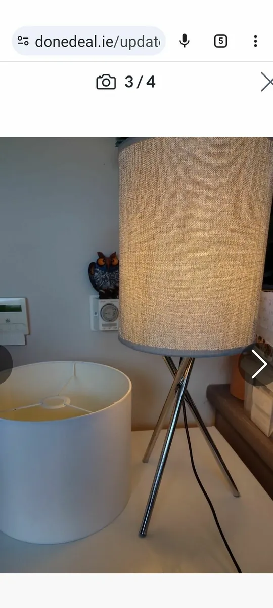 New chrome tripod table lamp/bedside lamp - Image 1