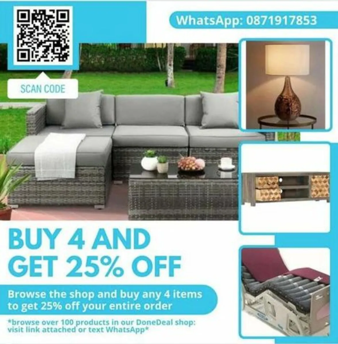 Dark grey top dining table - Image 3