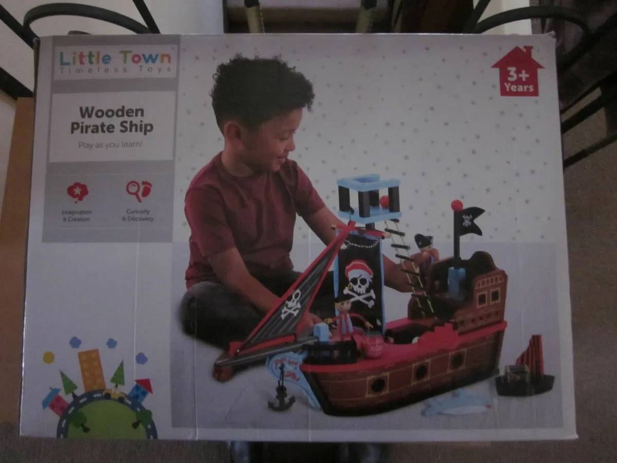 Little Town Wooden Pirate Ship - Image 1