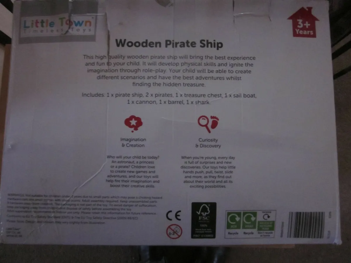 Little Town Wooden Pirate Ship - Image 2